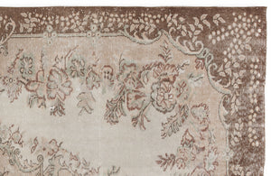 Beige Over Dyed Vintage Rug 6'2'' x 9'5'' ft 188 x 287 cm