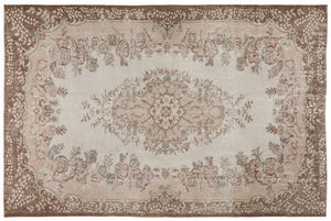 Beige Over Dyed Vintage Rug 6'2'' x 9'5'' ft 188 x 287 cm