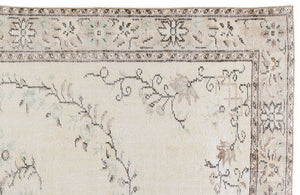 Beige Over Dyed Vintage Rug 5'10'' x 9'9'' ft 179 x 297 cm