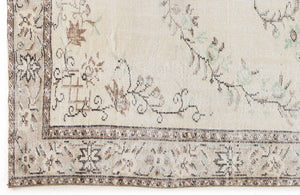 Beige Over Dyed Vintage Rug 5'10'' x 9'9'' ft 179 x 297 cm