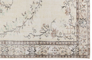 Beige Over Dyed Vintage Rug 5'10'' x 9'9'' ft 179 x 297 cm