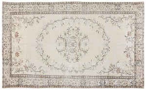 Beige Over Dyed Vintage Rug 5'10'' x 9'9'' ft 179 x 297 cm