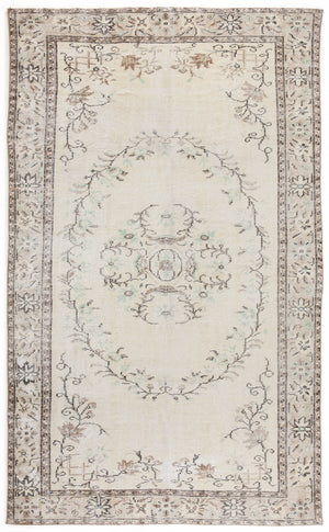 Beige Over Dyed Vintage Rug 5'10'' x 9'9'' ft 179 x 297 cm