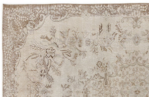 Beige Over Dyed Vintage Rug 5'5'' x 8'8'' ft 165 x 265 cm