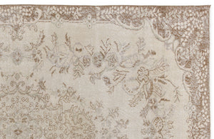 Beige Over Dyed Vintage Rug 5'5'' x 8'8'' ft 165 x 265 cm