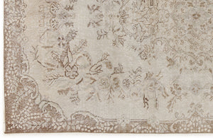 Beige Over Dyed Vintage Rug 5'5'' x 8'8'' ft 165 x 265 cm