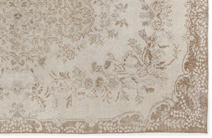 Beige Over Dyed Vintage Rug 5'5'' x 8'8'' ft 165 x 265 cm