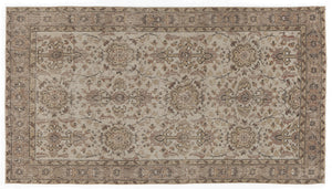 Beige Over Dyed Vintage Rug 3'8'' x 6'8'' ft 112 x 204 cm