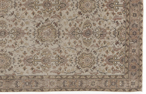 Beige Over Dyed Vintage Rug 3'8'' x 6'8'' ft 112 x 204 cm