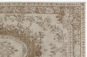 Beige Over Dyed Vintage Rug 6'1'' x 9'3'' ft 185 x 281 cm