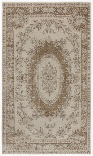 Beige Over Dyed Vintage Rug 6'1'' x 9'3'' ft 185 x 281 cm