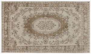 Beige Over Dyed Vintage Rug 6'1'' x 9'3'' ft 185 x 281 cm