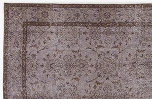 Gray Over Dyed Vintage Rug 5'8'' x 9'5'' ft 172 x 287 cm