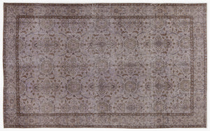 Gray Over Dyed Vintage Rug 5'8'' x 9'5'' ft 172 x 287 cm