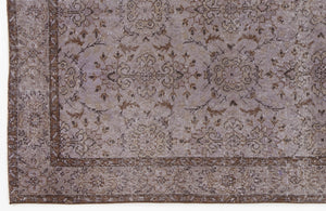 Gray Over Dyed Vintage Rug 5'8'' x 9'5'' ft 172 x 287 cm