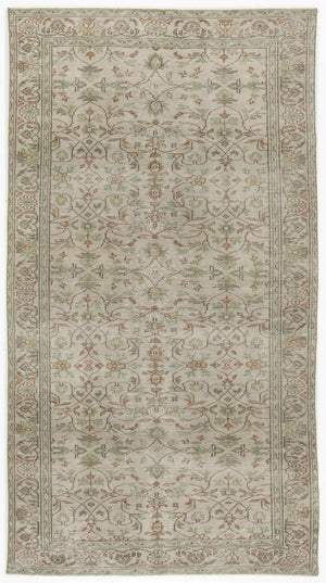 Beige Over Dyed Vintage Rug 5'1'' x 9'1'' ft 155 x 278 cm