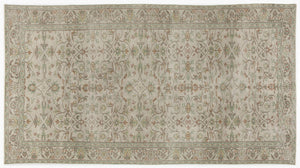 Beige Over Dyed Vintage Rug 5'1'' x 9'1'' ft 155 x 278 cm
