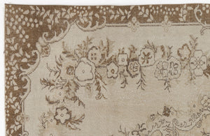 Beige Over Dyed Vintage Rug 6'1'' x 9'1'' ft 186 x 276 cm
