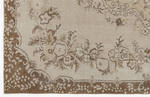 Beige Over Dyed Vintage Rug 6'1'' x 9'1'' ft 186 x 276 cm