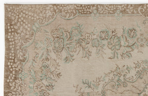 Beige Over Dyed Vintage Rug 5'7'' x 9'6'' ft 170 x 290 cm