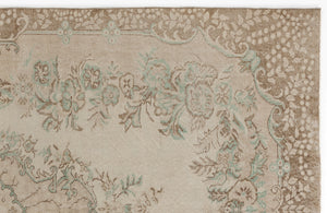 Beige Over Dyed Vintage Rug 5'7'' x 9'6'' ft 170 x 290 cm