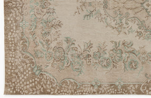 Beige Over Dyed Vintage Rug 5'7'' x 9'6'' ft 170 x 290 cm