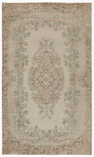 Beige Over Dyed Vintage Rug 5'7'' x 9'6'' ft 170 x 290 cm