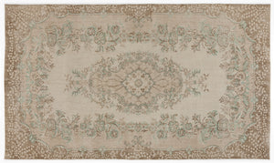 Beige Over Dyed Vintage Rug 5'7'' x 9'6'' ft 170 x 290 cm