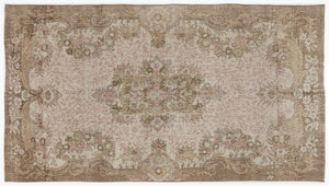 Beige Over Dyed Vintage Rug 5'9'' x 10'3'' ft 174 x 313 cm