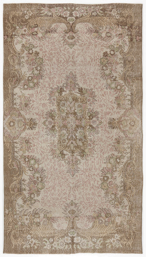 Beige Over Dyed Vintage Rug 5'9'' x 10'3'' ft 174 x 313 cm