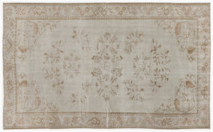 Beige Over Dyed Vintage Rug 5'3'' x 8'8'' ft 160 x 264 cm