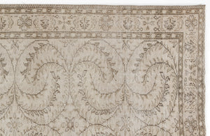 Beige Over Dyed Vintage Rug 5'4'' x 8'11'' ft 163 x 273 cm