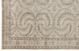 Beige Over Dyed Vintage Rug 5'4'' x 8'11'' ft 163 x 273 cm