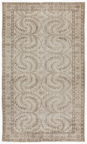 Beige Over Dyed Vintage Rug 5'4'' x 8'11'' ft 163 x 273 cm