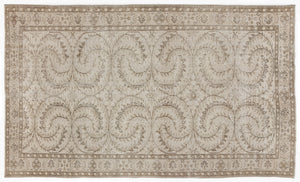 Beige Over Dyed Vintage Rug 5'4'' x 8'11'' ft 163 x 273 cm