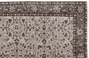 Beige Over Dyed Vintage Rug 5'2'' x 8'5'' ft 158 x 257 cm