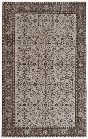 Beige Over Dyed Vintage Rug 5'2'' x 8'5'' ft 158 x 257 cm
