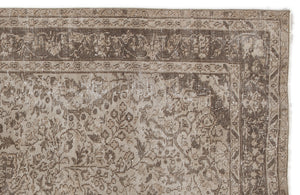 Beige Over Dyed Vintage Rug 5'3'' x 10'6'' ft 160 x 320 cm