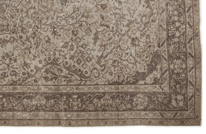 Beige Over Dyed Vintage Rug 5'3'' x 10'6'' ft 160 x 320 cm