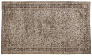 Beige Over Dyed Vintage Rug 5'3'' x 10'6'' ft 160 x 320 cm
