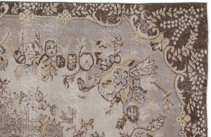 Beige Over Dyed Vintage Rug 5'4'' x 8'6'' ft 162 x 260 cm