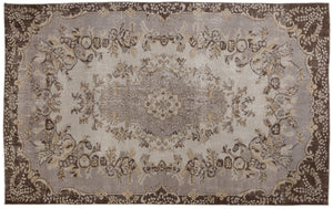 Beige Over Dyed Vintage Rug 5'4'' x 8'6'' ft 162 x 260 cm