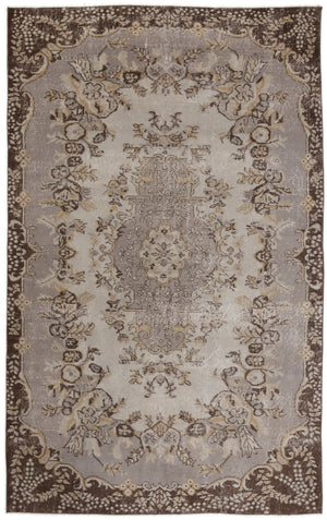 Beige Over Dyed Vintage Rug 5'4'' x 8'6'' ft 162 x 260 cm