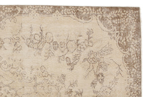 Beige Over Dyed Vintage Rug 5'7'' x 8'12'' ft 170 x 274 cm