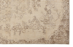 Beige Over Dyed Vintage Rug 5'7'' x 8'12'' ft 170 x 274 cm
