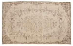 Beige Over Dyed Vintage Rug 5'7'' x 8'12'' ft 170 x 274 cm