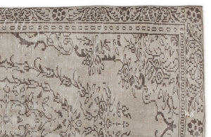 Beige Over Dyed Vintage Rug 4'10'' x 8'7'' ft 148 x 261 cm