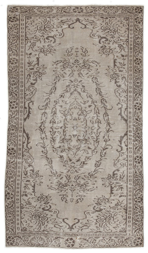 Beige Over Dyed Vintage Rug 4'10'' x 8'7'' ft 148 x 261 cm
