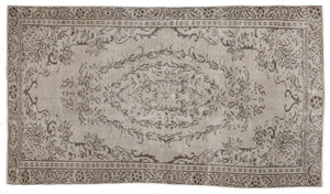 Beige Over Dyed Vintage Rug 4'10'' x 8'7'' ft 148 x 261 cm