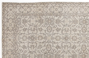 Beige Over Dyed Vintage Rug 6'1'' x 9'3'' ft 186 x 282 cm